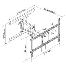 VIVANCO Suport Tv cu Brat 102-203 cm MA 6550