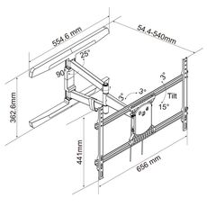 VIVANCO Suport Tv cu Brat 102-203 cm MA 6550