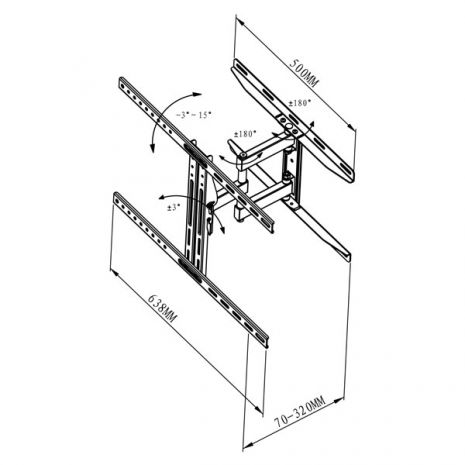 VIVANCO Suport Tv cu Brat 101-140 cm